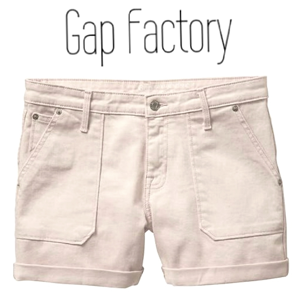 NEW! GAP FACTORY Blush Color A Coupe Girlfriend Denim Cuffed Jean Shorts 6.
